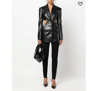 Moschino Black Cropped Tapered Leg Side Zip Dress Pants